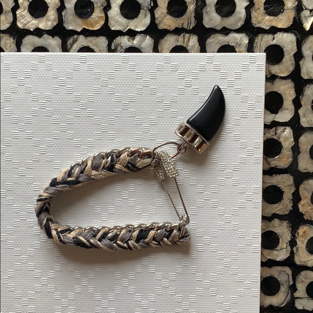 Henri Bendel // Braided Bracelet with Horn Charm
